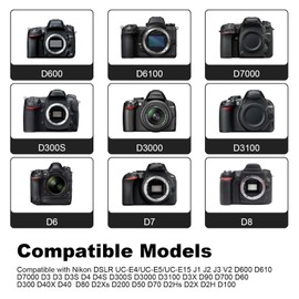 UC-E4 USB Cable for Nikon Compatible with Nikon D40 D40X D50 D60 D70 D70S D80 D90 D100 D200 D300 D300S D610 D700 D3000 D3100 D7000 D1X D1H D2X D2H D2HS D3 D3S D4 D3X Digital SLR Camera (3.3ft)