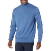Brooks Brothers Men's Supima Cotton Half-Zip Logo Sweater, Dark Blue