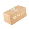 Digital Wooden Alarm Clock Electronic LED Time Display for Bedroom