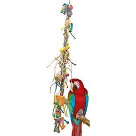 Bonka Bird Toys 3212 Huge Mrs. Monster Braid 56" Long by 6" Wide Large Parrot Chew Cage Toy, Cockatoo, Macaw, Eclectus, and Similar Sized Birds