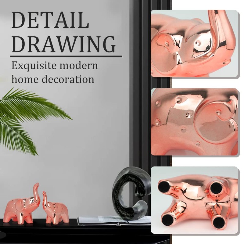 prosfalt A Pair Elephant Statue Home Decor,Modern Style Figurines,Sculpture for