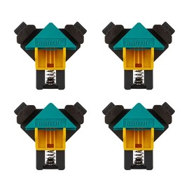 wolfcraft Project Set for Right-Angle Clamping I 8626000 I 4 x ES 22 corner clamps as ideal mounting aid for screwing or gluing boards together at a 90° angle, Yellow