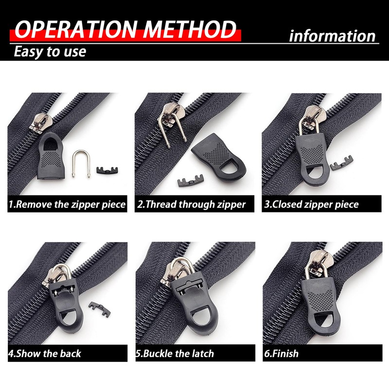 30 PCS Zipper Pull Replacement Pull Tab Replacement Accessories Detachable
