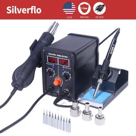 Silverflo 780W 2 in 1 Soldering Station Hot Air Gun & Soldering Iron Welding Tool Kit