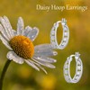 CUPENDA Daisy Earrings Sterling Silver Daisy Flower Hoop Huggie Earrings