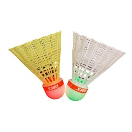DHS Plastic Nylon LED Shuttlecock Badminton Indoor | Outdoor Birdies High Stability and Durability