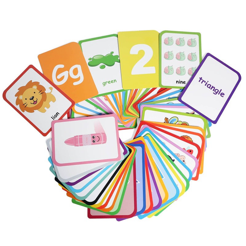 ZazzyKid Flash Cards for Toddlers Learning: 54 Double Sides Flashcards