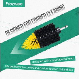 Prozwee 2PACK Tile Corner Drill Brush,Upgraded Powerful Scrubber Brush Made to Tackle Corner Stains,Cleaning Corner of Grout, Tiles, Sinks, Bathtub, Bathroom, Kitchen