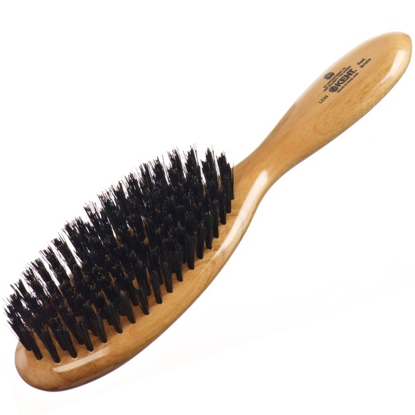 Kent LC22 Finest Hair Brushes for Women Detangler Dry Brush Made of Cherrywood - Boar Bristle Oval Hairbrush for Medium to Thick Hair All Lengths - Salon Style Straightening Pure Wood Brush from Kent