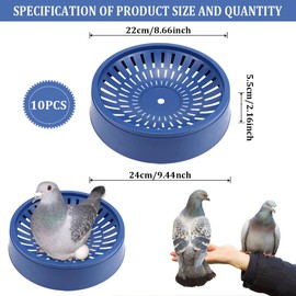YOLUFER 10 Pcs Plastic Pigeon Nest Bird Nest Bowls Pigeon Nest Bowl Breeding Hatching Nest for Pigeons Quails Breeding Hatching (Blue1)