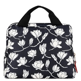 ITAVL Insulated Lunch Bag for Adults/Women/Girls, Portable Soft Cooler Bag,Reusable Lunch Tote Bag for Work/School/Picnic, 8 Cans (Black White Floral)