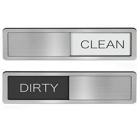 Jacsoii Mini Dishwasher Magnet Clean Dirty Sign, Strong Magnets, Universal for Kitchen Organization, 1Pack Silver