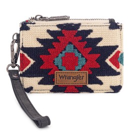 Montana West Wrangler Credit Card Holder Small Wallets for Women Slim Wristlet RFID Blolcking Keychain Wallet Western Aztec Card Cases & Money Organizer Black
