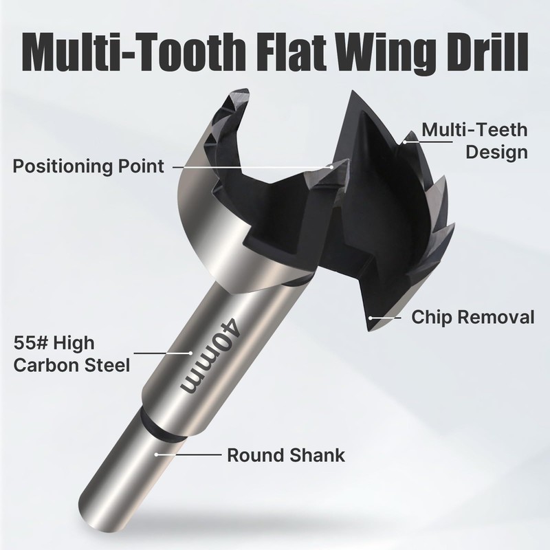 Vearter Forstner Carbon Steel Drill Bit 6 mm Woodworking Self-Centering