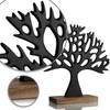 com-four® Decorative Stand Tree – Metal Tree on Mango Wood