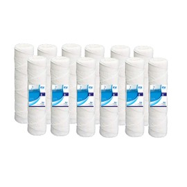 IPW Industries Inc. 12-Pack 5 Micron Under Sink Sediment Water Filter - 10" x 2.5" String Wound Water Filter - Compatible with OmniFilter RS5-SS