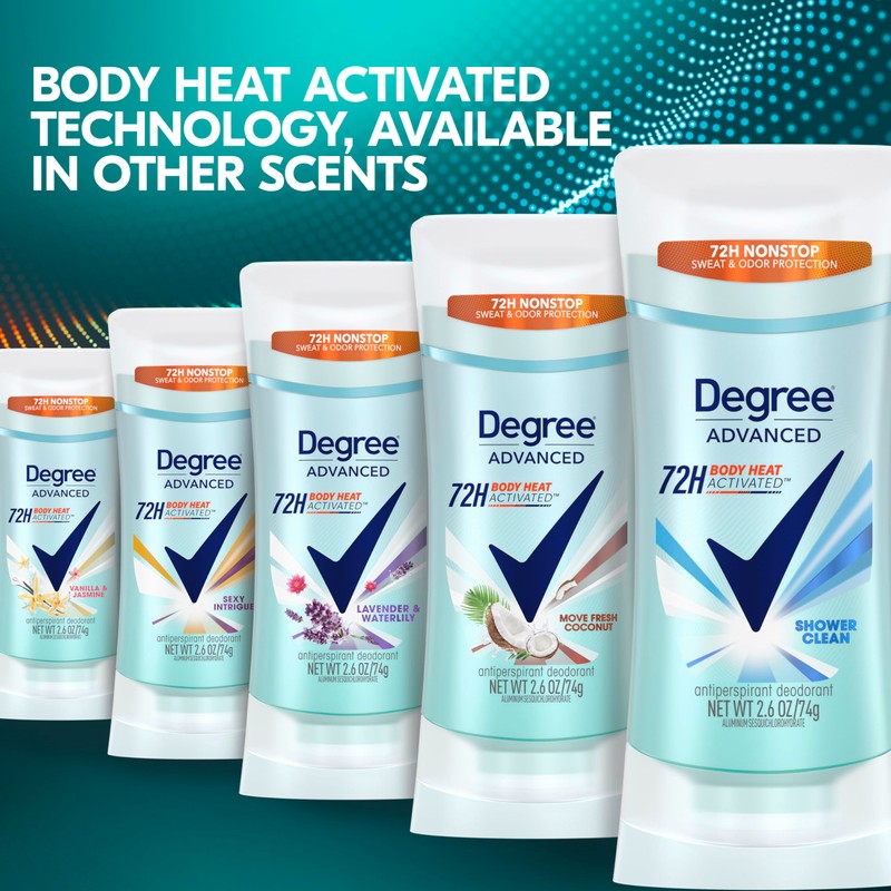 Degree Advanced Protection Antiperspirant Deodorant Shower Clean for 72-Hour Sweat