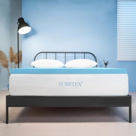 subrtex 3 Inch Memory Foam Mattress Topper Ventilated Gel Infused Bed Foam Topper, CertiPUR-US Certified, Twin XL, Blue