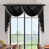 ELKCA Luxury Black Velvet Curtain Valances for Living Room with