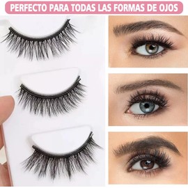 Pestañas Postizas Magneticas,5 Pares Pestañas Postizas Naturales 3D con 2 Delineador Magnético y Pinza,Pestañas Magnéticas Reutilizables,Waterproof Extensión Pestañas,Kit De Racimos Pestañas 4 Piezas