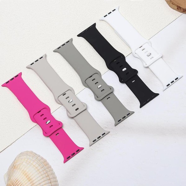 Silicone Watch Band (Band Only), 5 Counts Adjustable Replacement Watch