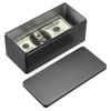 Hipiwe Metal Cash Box Black Money Holder Rectangular Cash Tin
