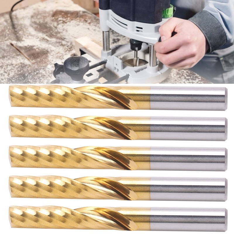 5pcs Professional CNC End Mill Metal Spiral Router Bit Milling