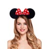Fancy Dress Black Mouse Ears With A Red And White