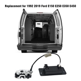UOIENRT Rear Door Latch with Handle Left Driver Side Replacement for Ford E150 E250 E350 E450 1992-2019 Replace 6C2Z-15431A03-AA 8C2Z-15431A03-A