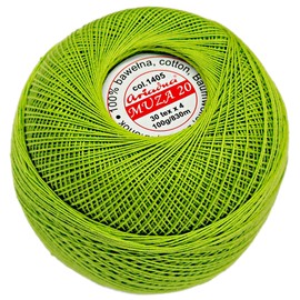 Luxurious Feel Crochet and Knitting Size 20, Fine Thread (908yd / 830m) Cotton Crochet Yarn (3.52oz / 100g) (Light Green 1405)