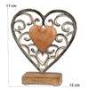 formano Decorative Heart Aluminium Mango Wood Base 17 x 15