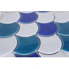 Tenedos Marbella Azul and Bianco Scallop Fishscale Textured Porcelain and