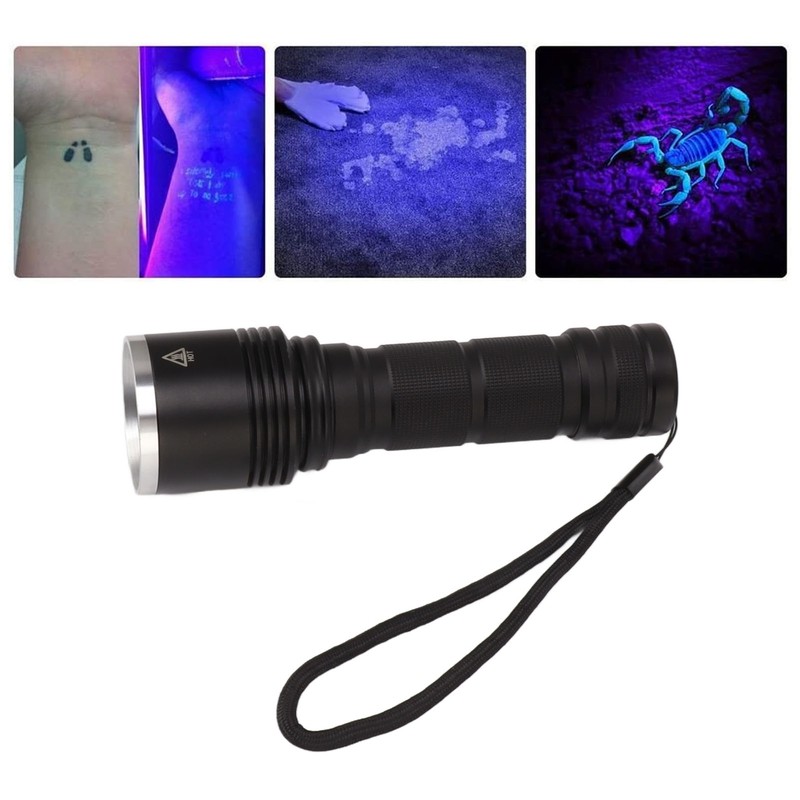 365nm UV Blacklight Flashlight USB Rechargeable Black Light Flashlight Pet