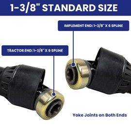 Jeremywell Series 4 PTO Shaft, 1-3/8'-6 Spline Both Ends, Replacement Finish Mower for Bush Hog T4*1026.16*BIIIP*4.05.13B*4.05.13B
