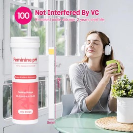 Pumwoy 100 PCS Feminine PH Test Strips, Inal Health PH Test Strips Accurate Acidity & Alkalinity, Not Disturbed by VC Detect Infection Promptly