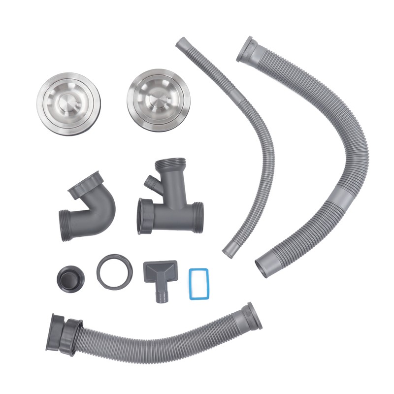 Kitchen Sink Double Hose Drain Kit Quick Draining Expandable Multiple