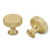 POVEFONK 10 Pack Brushed Brass Kitchen Cabinet Knobs Knurled Cabinet