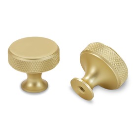 POVEFONK 10 Pack Brushed Brass Kitchen Cabinet Knobs Knurled Cabinet Knobs Gold Drawer Knobs Kitchen Cabinet Hardware Kitchen Handles Drawer Knobs Dresser Handles