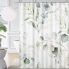 GCIREC Eucalyptus Leaf Waffle Shower Curtains, Weighted Bottom Sage Green