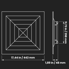 Repa Market 12" x 12" Inch Square Aluminum Ceiling Diffuser - Industrial 4 Way Supply or Exhaust Ventilation, Air Conditioning - HVAC Horizontal Flow Duct Cover for Home, Office, Warehouse 17" x 17"