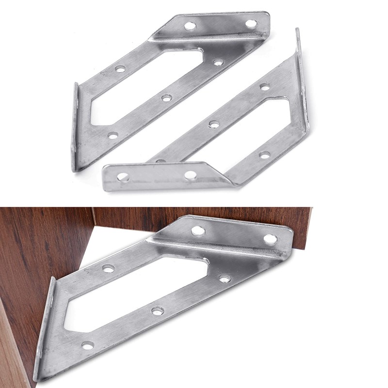 2Pcs Trapeziform Angle Brackets Stainless Steel Multifunction Corner Brace Bracket
