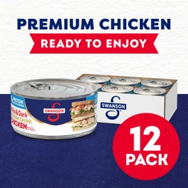 Swanson White and Dark Premium Chunk Canned Chicken Breast in Water, 9.75 OZ Can (Case of 12)