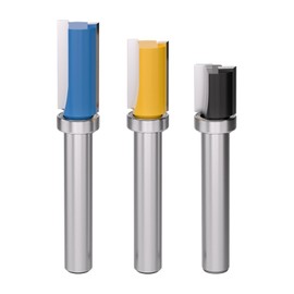 APIELE 3 Pieces Flush Cutter Copy Router Bit 8 mm Shank Woodworking Milling Tools for Flush Cutter Ball Bearing Top Trim Carving Tool