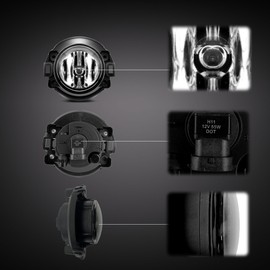 Boxlight Fog Lights Assembly for 2005-2015 Xterra / 2010-2019 Frontier Fog Light Kit with H11 12V 55W Halogen Lamps, Wiring Harness and Bezels