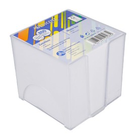 Westcott Note Pad White 800 Sheets in Note Box | Notepad with 9 x 9 cm Sheets in White | Sturdy Box Made of Transparent Plastic | FSC-Certified Paper 80 g/m² | E-733205 00