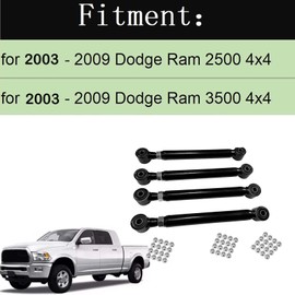 BST BSSP Adjustable Control Arms for 2003-2009 Dodge Ram 2500 3500 4WD 4X4 1 to 6inch Lift Heights Upgraded HD Steel DOM for Front Lifted Trucks