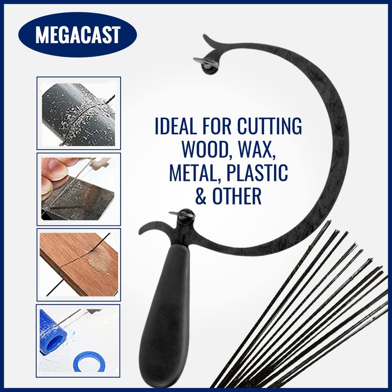 Megacast CURVED JEWELERS SAW FRAME with 144 ASSORTED JEWELERS SAW