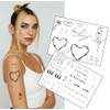 Pop Icon Tribute Temp Tattoo Set with Barbed Heart, 245,