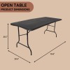 New Home Era 6ft Plastic Folding Table, Fold-in-Half Portable Utility