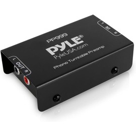 Pyle Phono Preamp for Turntable - Amplifier, Pre Amp Hi-Fi Mini Stereo Box, Pre-amplifier Phono Stage for Record Player Audio Box with RCA Input & Output, Low Noise Operation, w/DC 12V Power Supply